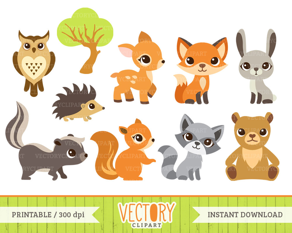 Baby Forest Animal Clipart.  - Forest Animal Clipart