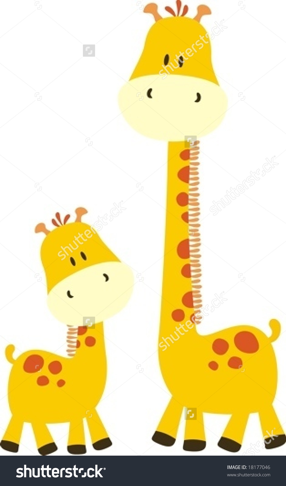 Baby Giraffe And Mom, . - Baby Giraffe Clip Art