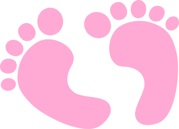 Baby Girl Footprint Clipart #1
