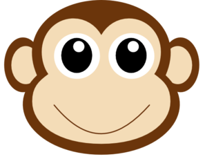 Monkey Face Drawing - Clipart