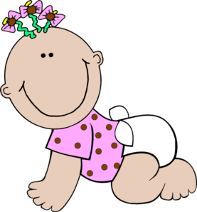 Baby Girl Polka Dot Clip Art  - Baby Clipart Girl