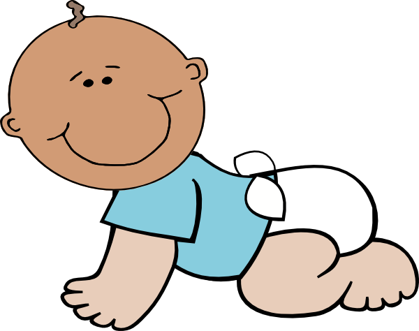 Baby in diaper clipart image - Baby In Diaper Clipart