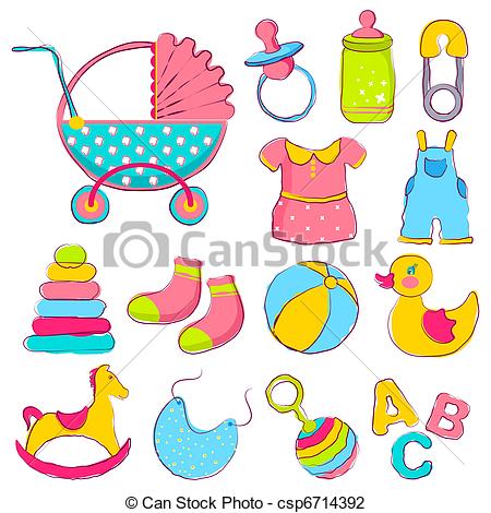 ... Baby Item - illustration of different item for baby.