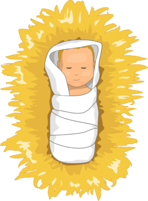 Baby jesus clipart black and 