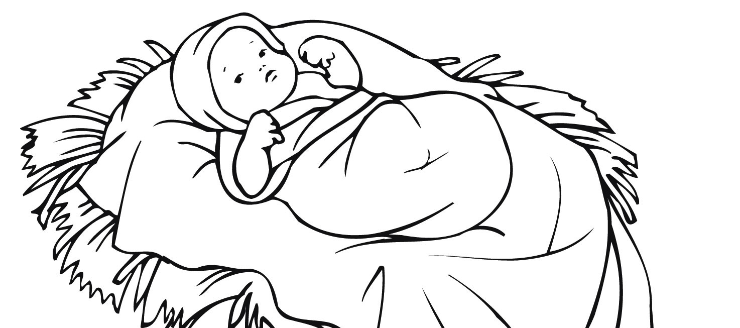Baby jesus clipart black and  - Baby Jesus Clipart