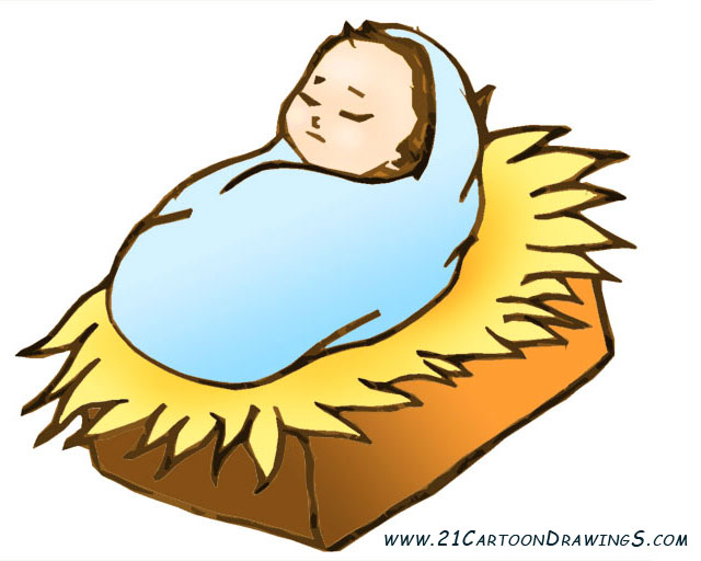 ... Baby jesus in a manger clipart ...