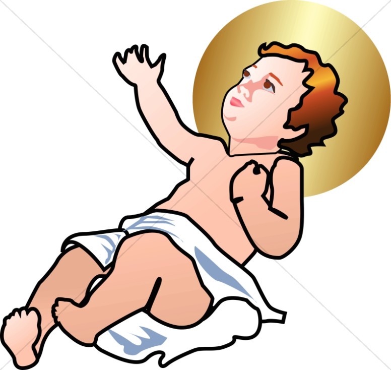 Baby jesus clipart black and 