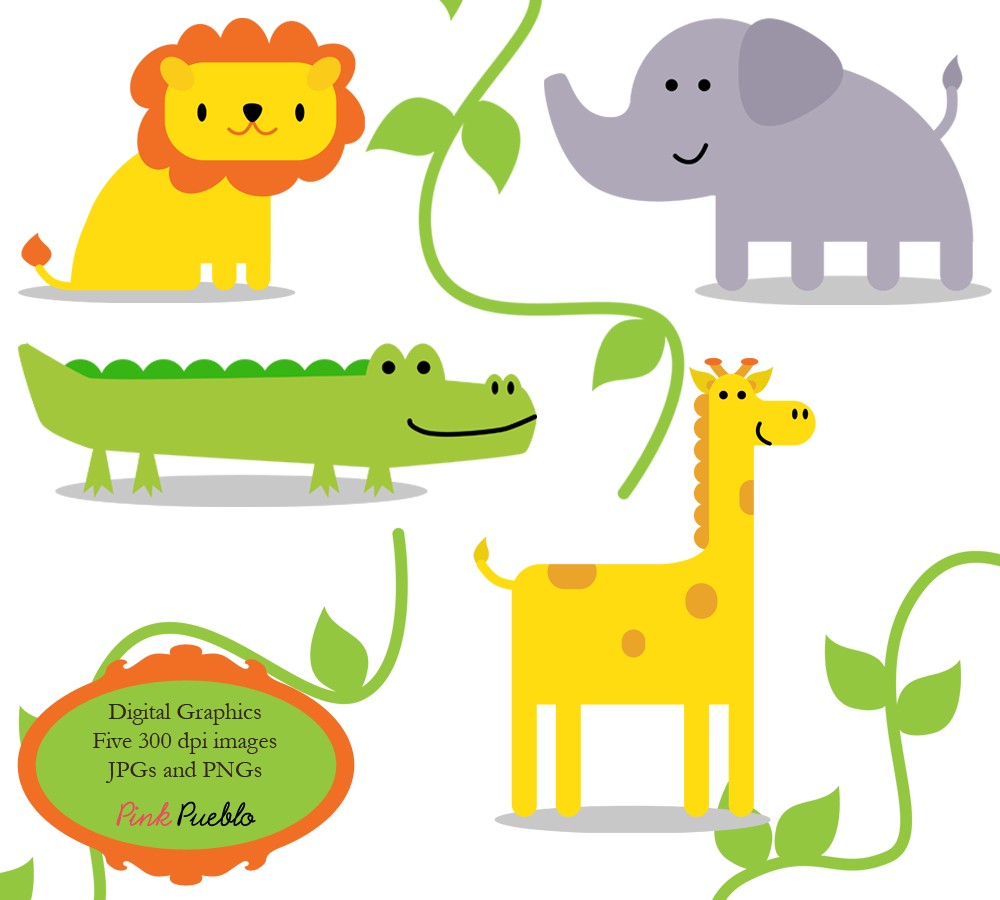 Baby Jungle Animals Clipart | - Jungle Animal Clipart