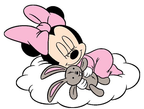 Baby Minnie sleeping on . - Baby Minnie Mouse Clip Art