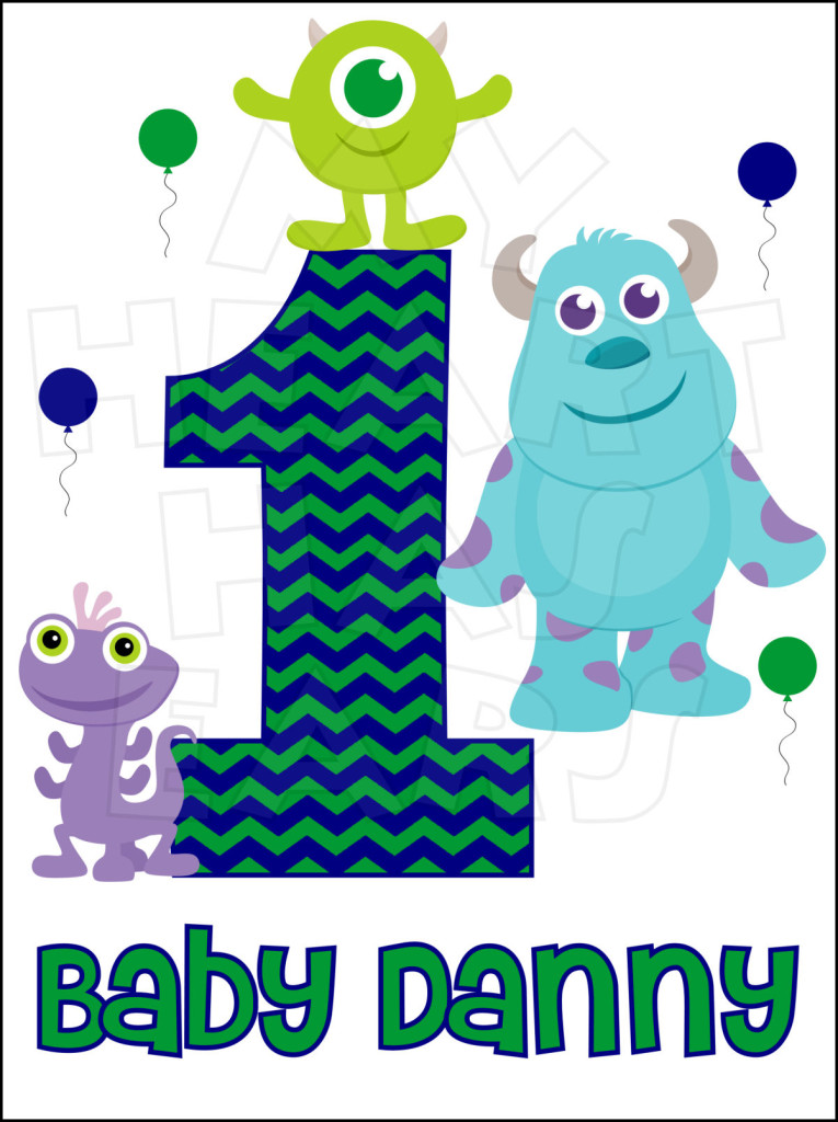 Baby Monsters Inc Birthday Boy Any Name And Number Personalized