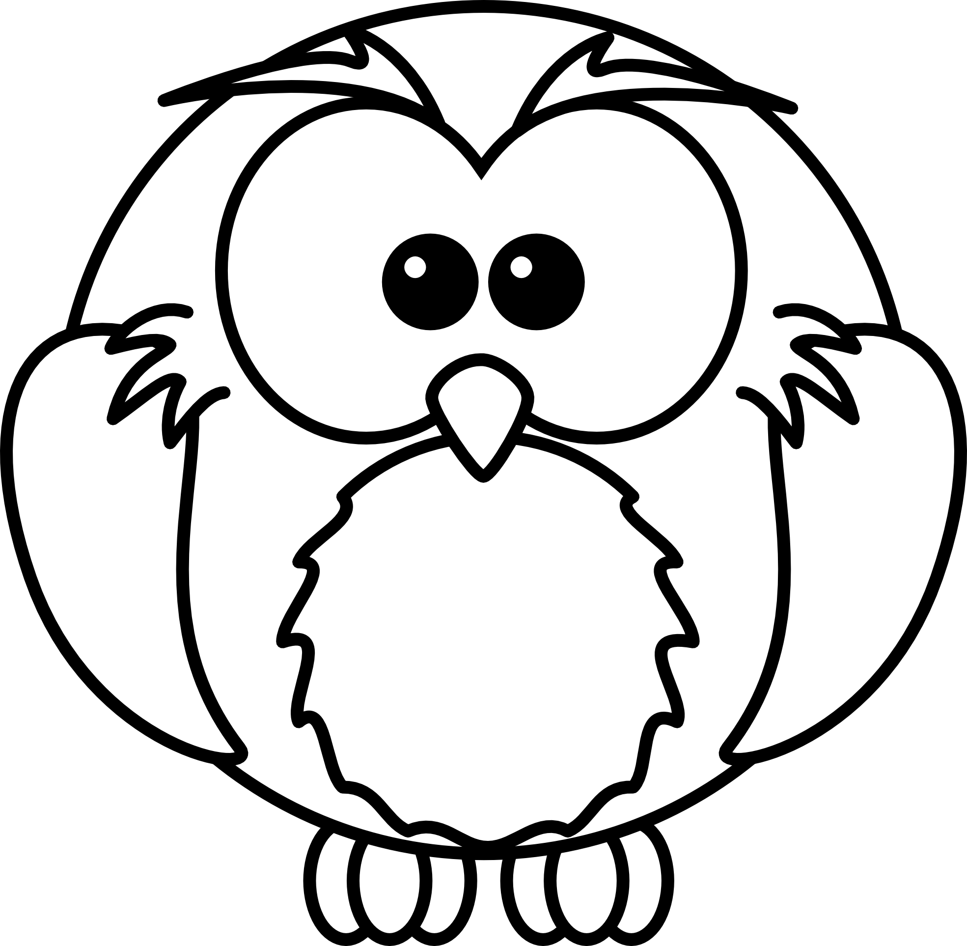 Baby Owl Clipart Black And White Cartoon Clip Art Black And White 1