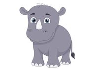 baby rhinoceros cartoon style - Rhino Clip Art