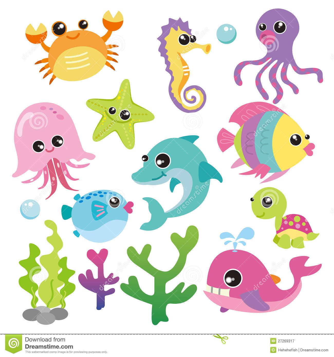 Baby Sea Life Clipart #1 - Sea Creatures Clip Art