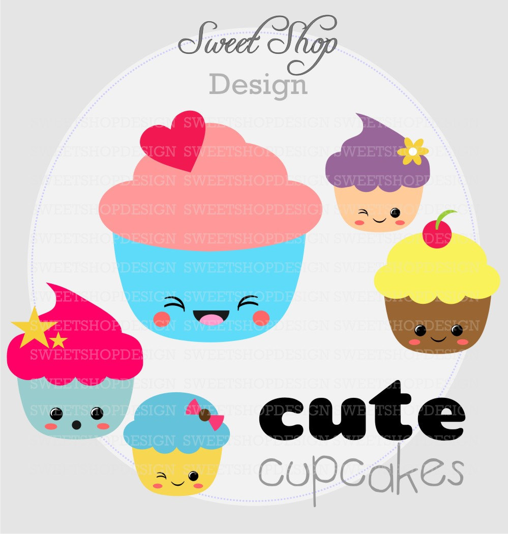 Baby Shower Clip Art, Birthda - Cute Cupcake Clipart
