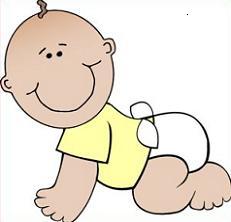 Baby with Diaper - Baby In Diaper Clipart