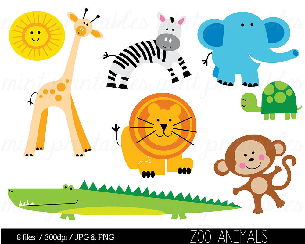 Baby Zoo Animals Clip Art