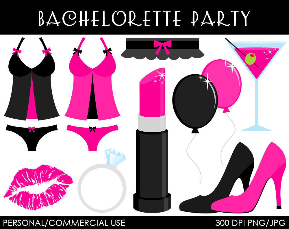 Bachelorette Party Clipart - Digital Clip Art Graphics for Personal or Commercial Use