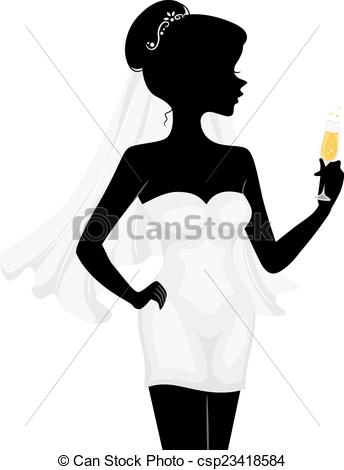 ... Bachelorette Silhouette - Illustration Featuring the.