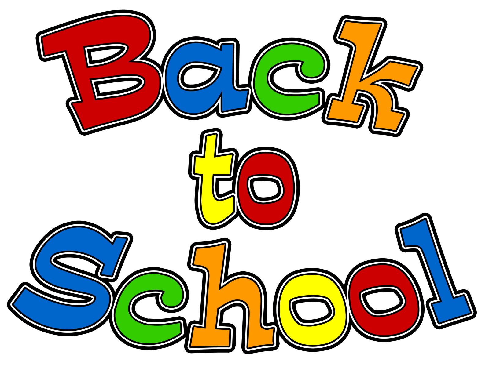 Back To School Colorful Text  - Back To School Clipart Images