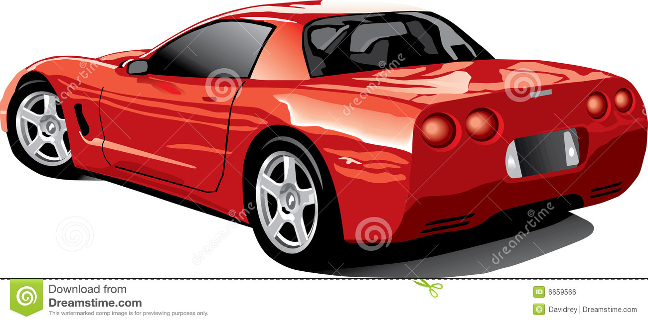 Back view of a red corvette Royalty Free Stock Image