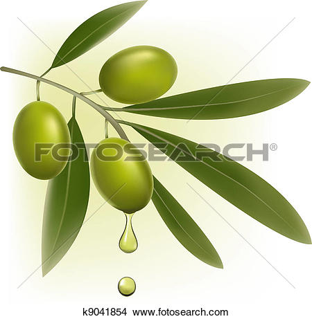 Background with green olives.