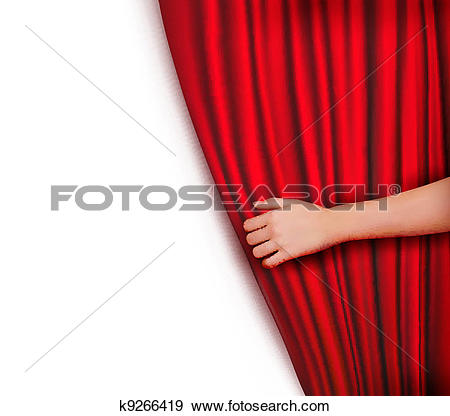 Background with red velvet cu - Curtain Clip Art