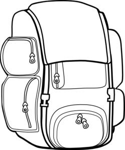 Backpack Black And White Clipart