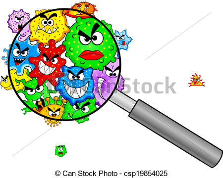 ... bacteria under a magnifying glass - vector illustration of... bacteria under a magnifying glass Clip Artby ...
