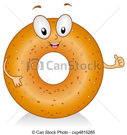 Bagel Gesture - Illustration of a Bagel Character Giving a.