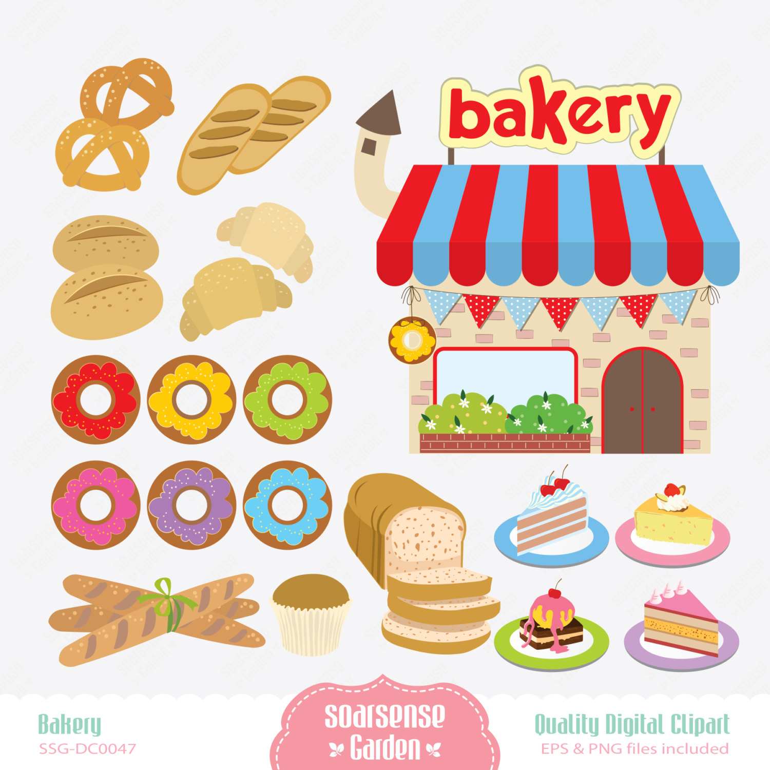 Bakery Digital Clipart Breads Clip Art Cakes Clip Art By Ssgarden