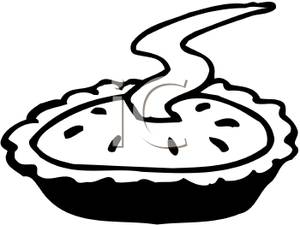 Baking Clipart Black And White Black And White Steaming Pie 100514