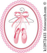 Ballet shoes label - Ballet Shoes Clip Art