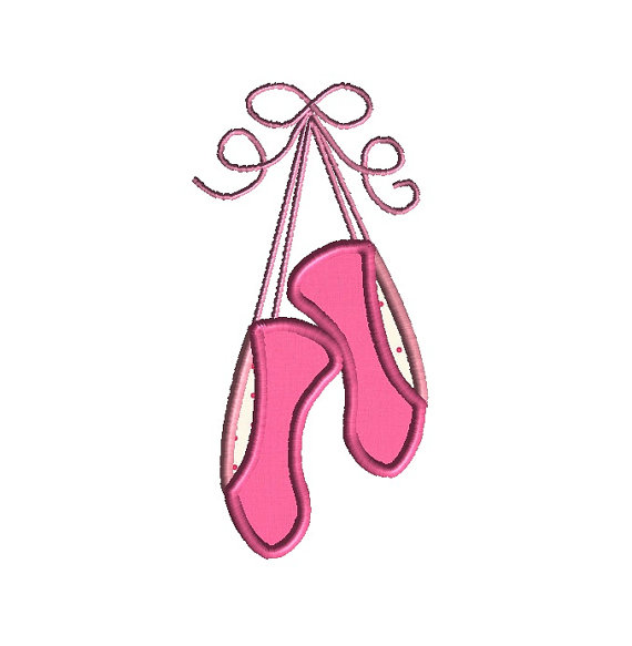 Ballet Slippers Applique Mach - Ballet Shoes Clip Art