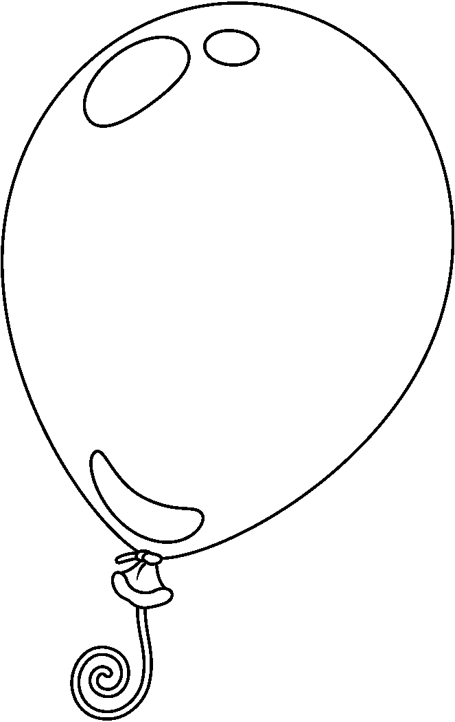 Balloon outline clipart black
