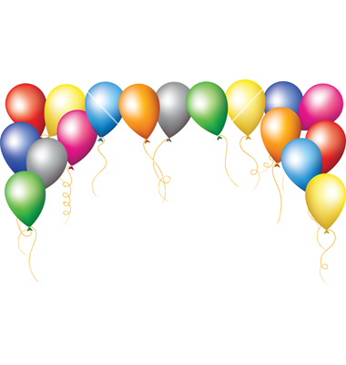 Birthday Balloon Border Clip 