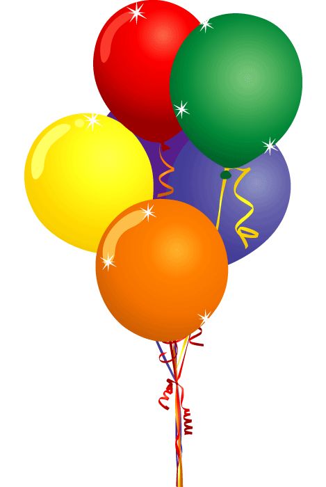 Birthday Balloons Clip Art | Free Party Clipart - Birthday Cake Balloons  and Confetti Clip Art