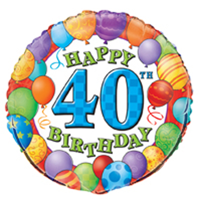 Balloons Foil Milestone Birthdays Happy 40th Birthday Foil