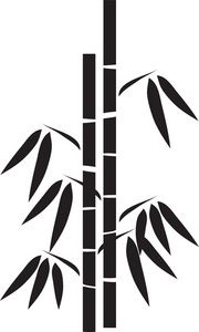 bamboo Silhouette Clip Art | Bamboo Clipart Image - Silhouette Of A Stand Of Bamboo