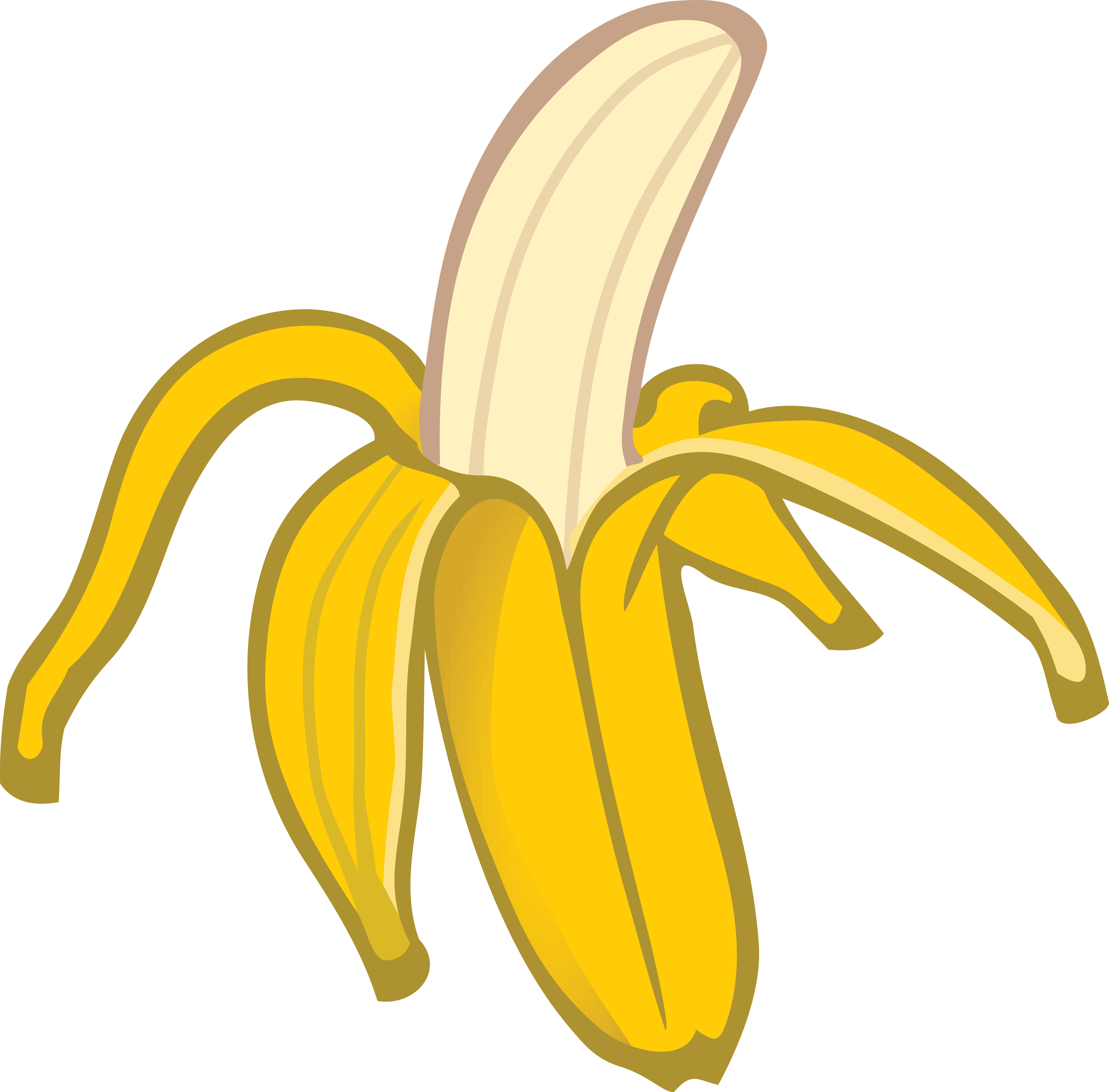 Banana clipart black and whit