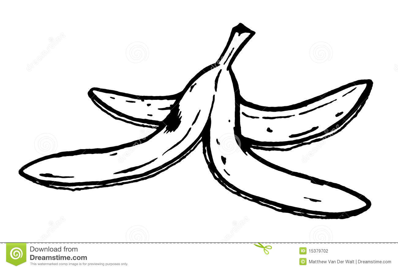 Cartoon banana peel vector ar
