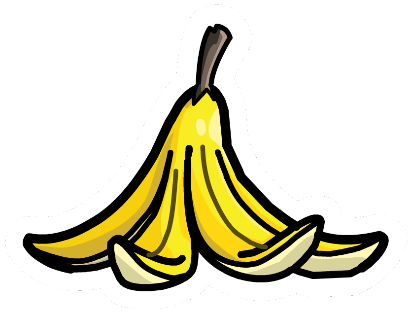 Cartoon banana peel vector ar