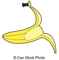 ... Banana Peel - Retro Banana Peel Vector Illustration
