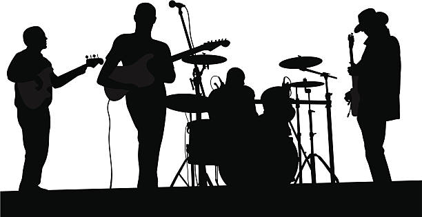 Live Band Vector Silhouette v - Band Clipart