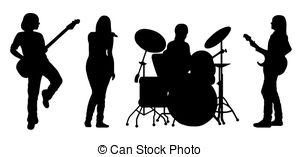 . ClipartLook.com Singing Band Vector - singing band silhouette isolated on.