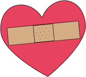 Bandaged Heart Clip Art Image - Clip Art Of Hearts