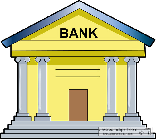 Black and White Bank Clipart