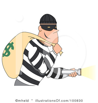 Bank Robbery Ed Receives The  - Robber Clip Art