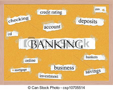 ... Banking Corkboard Word Concept with great terms such as.