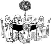 Thanksgiving Turkey with Holiday No · banquet table with chairs