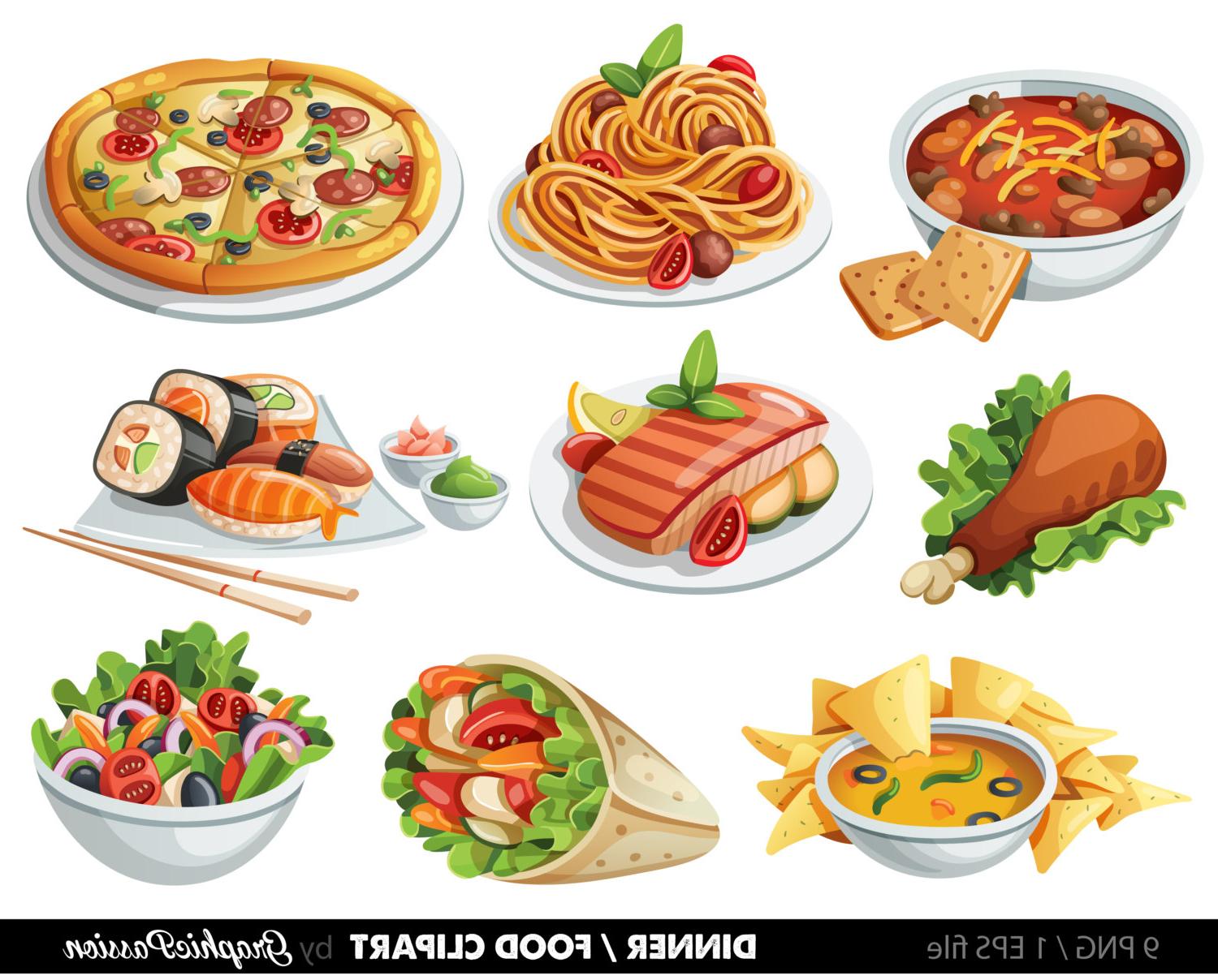 Unique Banquet Food Clipart Design